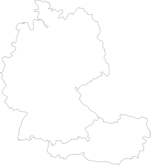 Karte von Deutschland und Österreich